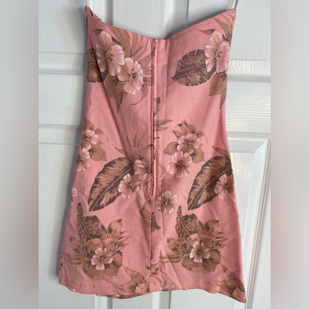 Vintage Strapless mini dress pink/floral Size Small  Excellent condition Used - Picture 2 of 8